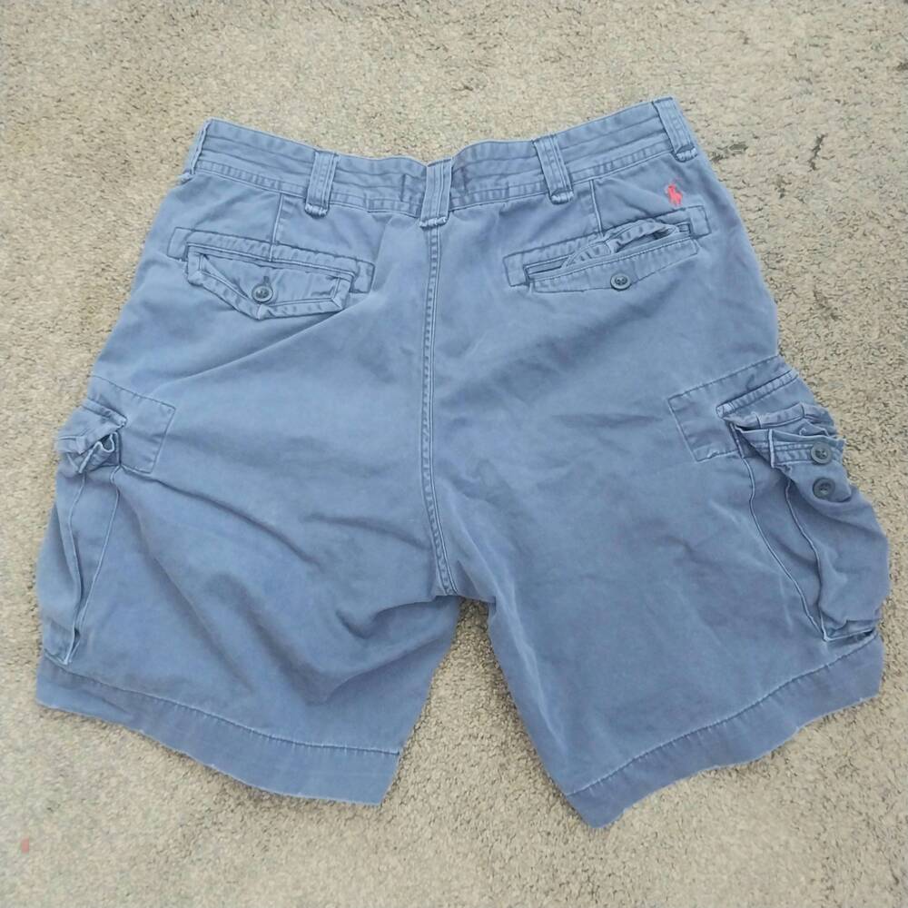 Polo By Ralph Lauren Shorts Mens Size 38 Blue Cargo Button Closure Classic - Picture 8 of 9